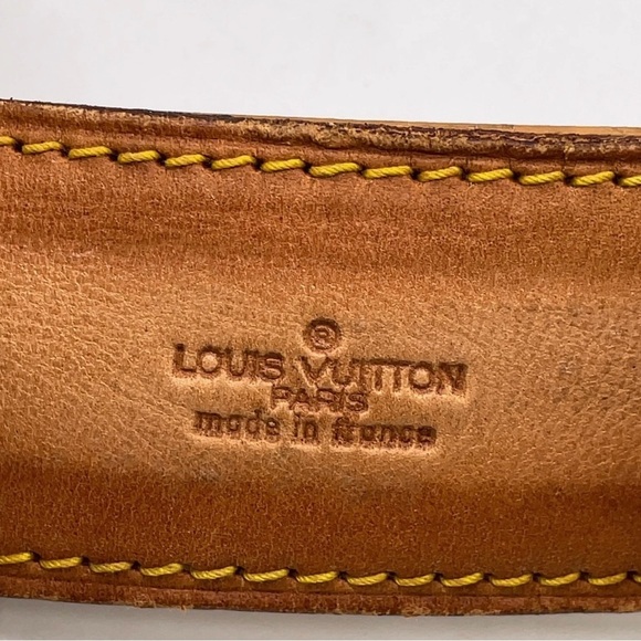 Louis Vuitton Tan Leather Belt with Gold Accents - Picture 14 of 14
